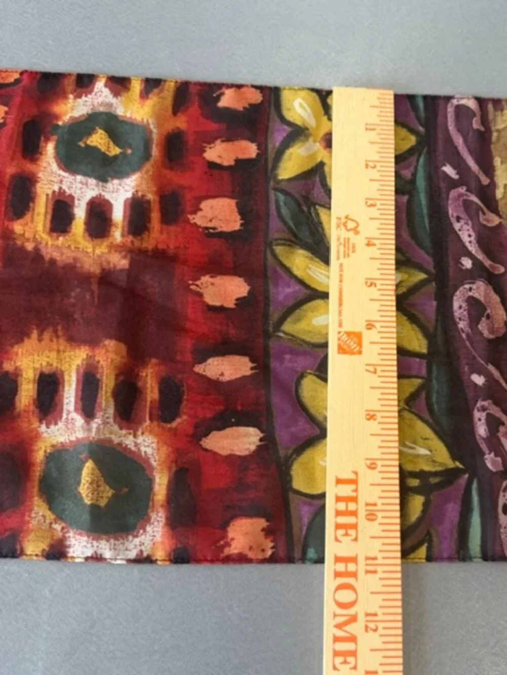 Semi Sheer Floral Abstract Oblong Scarf Wrap Shawl 11x58 Multicolor Boho